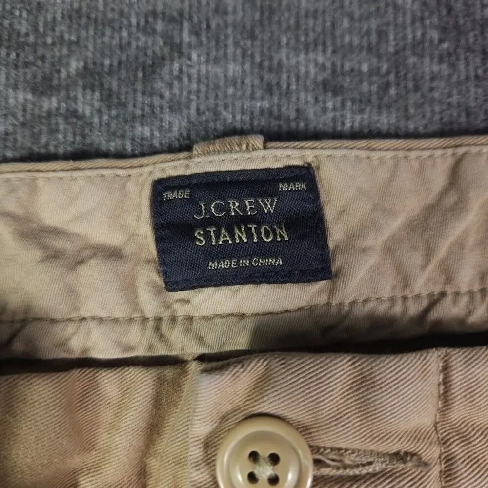 J.Crew Stanton Chino Shorts Mens 34 Khaki Tan 10.5